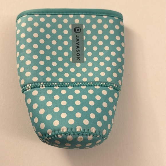 Javasok Teal polka dot Turquoise Koozie Drink Holder OC3 - Picture 1 of 2